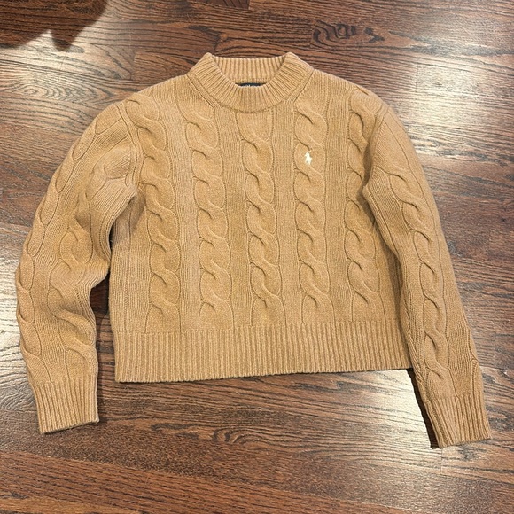 Polo Ralph Lauren Cable Knit Wool Sweater Size XS Camel Women - Picture 3 of 5